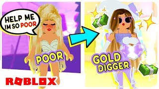 She Went From POOR To RICH GOLD DIGGER.. Roblox Royale High School Rags To Riches Transformation