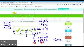 8th Grade IXl Write a linear function from a table UYY