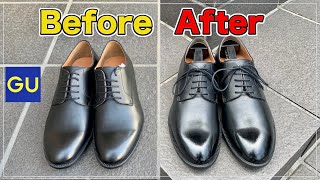 The result of seriously polishing GU's derby shoes.