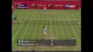 Pete Sampras great shots selection against Bob Bryan (Queens Club 2000 QF)