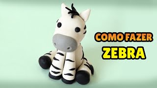 DIY how to make ZEBRA - polymer clay, play doh, fondant tutorial