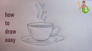 How TO Draw Tea Cup With Pencil/Tea Cup Drawing/Easy Drawing