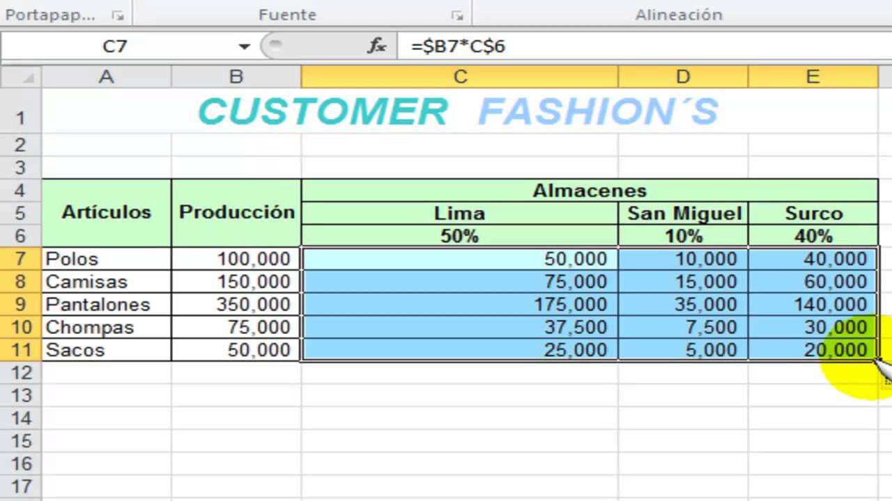 REFERENCIAS MIXTAS EN EXCEL - YouTube