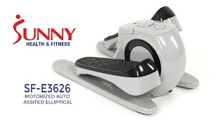 Sunny Health & Fitness SF-E3626 Motorized Auto Assisted Elliptical Peddler Exerciser