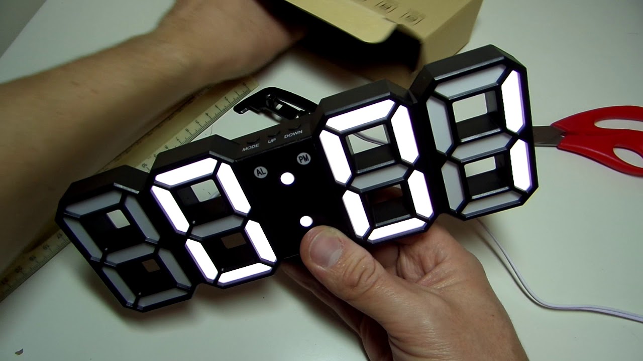 Gearbest En8810 3d Led Digital Wall Clock Youtube