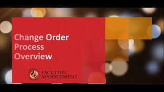 Change Order Process Overview