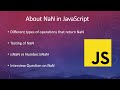 About NaN in JavaScript | isNaN vs Number.isNaN  | Interview Question Related to NaN