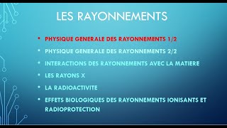 Physique Générale Des Rayonnements 1/2