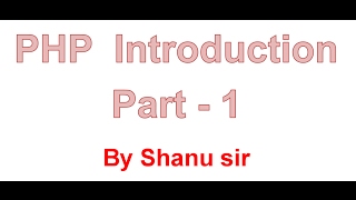 PHP Introduction for Beginners in Hindi - Part 1