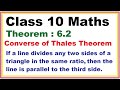 Theorem:6.2 (Converse of Thales Theorem) Chapter:6 Triangles | Ncert Maths Class 10 | Cbse