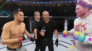 Nate Diaz vs. White Unicorn - EA Sports UFC 4 - Crazy UFC 👊🤪