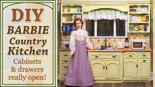 DIY Barbie Kitchen | Handmade Dollhouse Kitchenette Craft | How to make doll kitchen | 1:6 scale