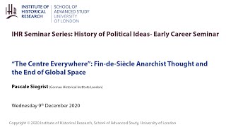 IHR History of Political Ideas/Early Career Seminar: 9 December 2020