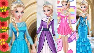 Elsa Multicolor dress transformation | #elsa dress up | Dress ELSA ANNA I فستان إلسا متعد الألوان