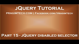 jQuery disabled selector