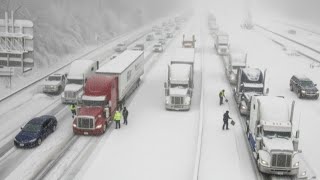 Wyoming I-80 Blizzard Pileup in Seconds of Chaos