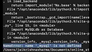 Django: NameError _mysqldb is not defined