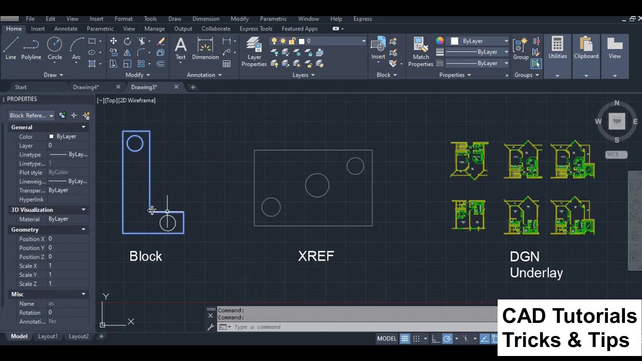 NCOPY Command AutoCAD, Copy Object From Block And Xref, Copy Nested ...