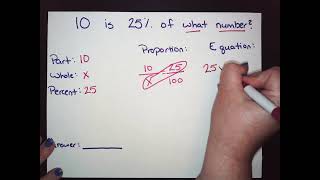 Solving Percent Problems: Missing Whole