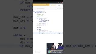 Leetcode #7: Reverse Integer Python #leetcode #python #pythonprogramming #shorts #code #iamonur