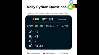 Python Coding challenge - Day 103 | What is the output of the following Python Code? #codeing