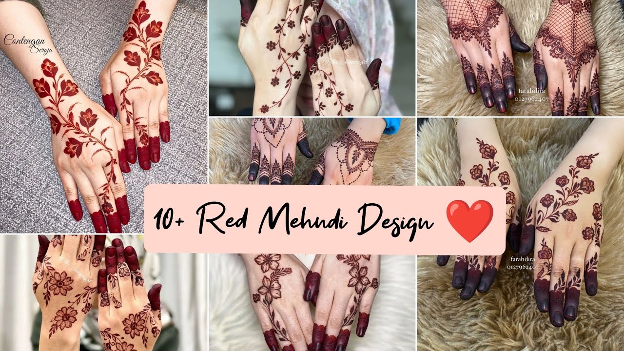 10 Red Mehndi Design 2024 пёџрџ Mehndi Henna Mehndidesign Hennadesign