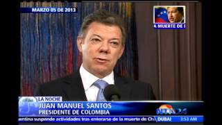 "Lamento profundamente la muerte del presidente de Venezuela Hugo Chávez Frías": Santos