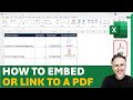How to Insert a PDF in Excel | Open or Link PDFs in an Excel Cell Without Software