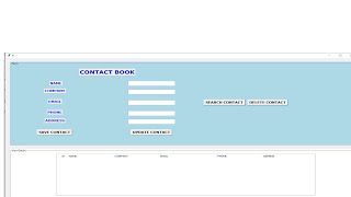 Contact Book Python GUI Project using Tkinter