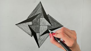 How To Draw Geometric Triangle art ! 3d Drawing Art On Paper ! Optical illusion Step By Step