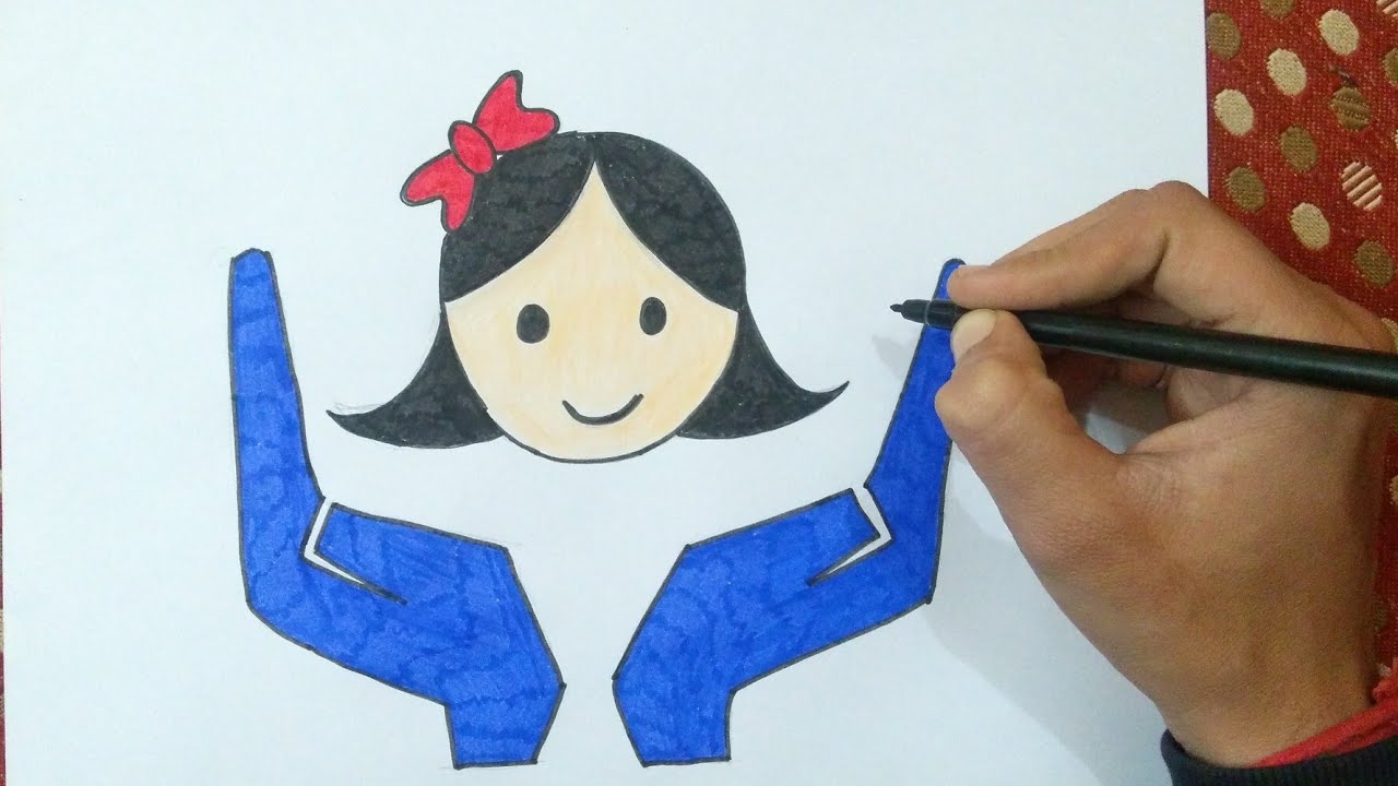 Beti Bachao ,beti Padhao Logo | Save The Girl Child Easy Drawing For ...