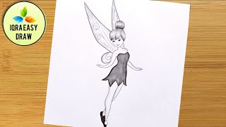 How to Draw Tinkerbell easy step by step || Draw A Tinkerbell || Disney fairy || pencil Sketch