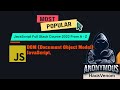 DOM (Document Object Model)| JavaScript Operators | HackVenom