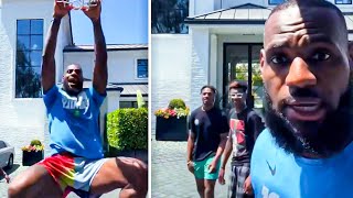 LeBron James & Bronny James FULL WORKOUT In Driveway!