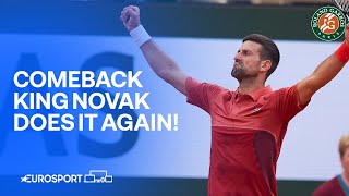 Novak Djokovic into quarter-finals after EPIC five-set win over Francisco Cerundolo 🐐