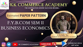 #fybcom #sppu  Semester 2 |Business Economics| 2019 CBCS Pattern | #paper_pattern  #kkca