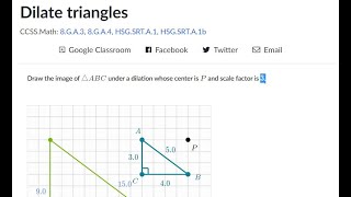 Dilate triangles practice- Khan Academy examples