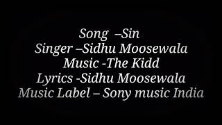 Sidhu Moose wala – Sin lyrics |The kidd