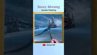 Snowy Morning / Acrylic Painting #shorts