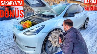 TESLA İLE KARDA SAKARYA’YA DÖNÜŞ! | BOLU DAĞINDAN GEÇTİK | GAZLAYAN JETTA VE KOLEOS | VLOG 4