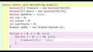 Java 2D Arrays Treasure Hunt