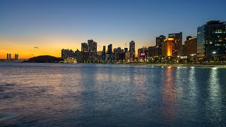 4K 타임랩스 부산 _ 해운대해수욕장 일몰 타임랩스. Haeundae Beach Nightscape Timelapse. Busan. Korea