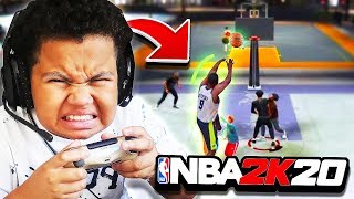 MY LITTLE BROTHER'S FIRST TIME PLAYING NBA 2K20!! *HILARIOUS* FT. P2ISTHENAME (IM BACK TO 2K?)