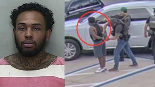 Surveillance footage shows arrest of murder suspect in Marion County