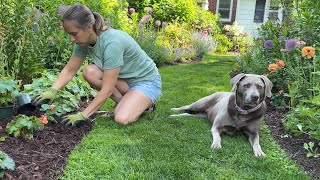 Planting a Moon Garden, Porch Patio Makeover, Peach Begonias, Peony Flower Stand, Garden Updates