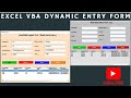 Streamlined Data Management: Excel VBA Dynamic Entry Form. #Excel #VBA and #SQL