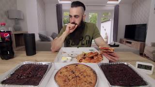 TRYING TO EAT BRIAN SHAW'S 16,000 CALORIE STRONG MAN CHEAT MEAL PIZZA PARTY | BeardMeatsFood