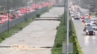 Heavy rain causes flash floods in some parts of Singapore On April 17 2021