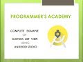 Custom Listview In Android | Android tutorial