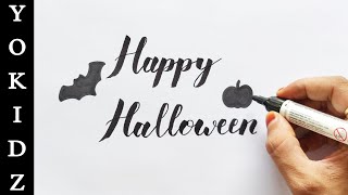 How To Write Happy Halloween In Cursive | Happy Halloween Cursive